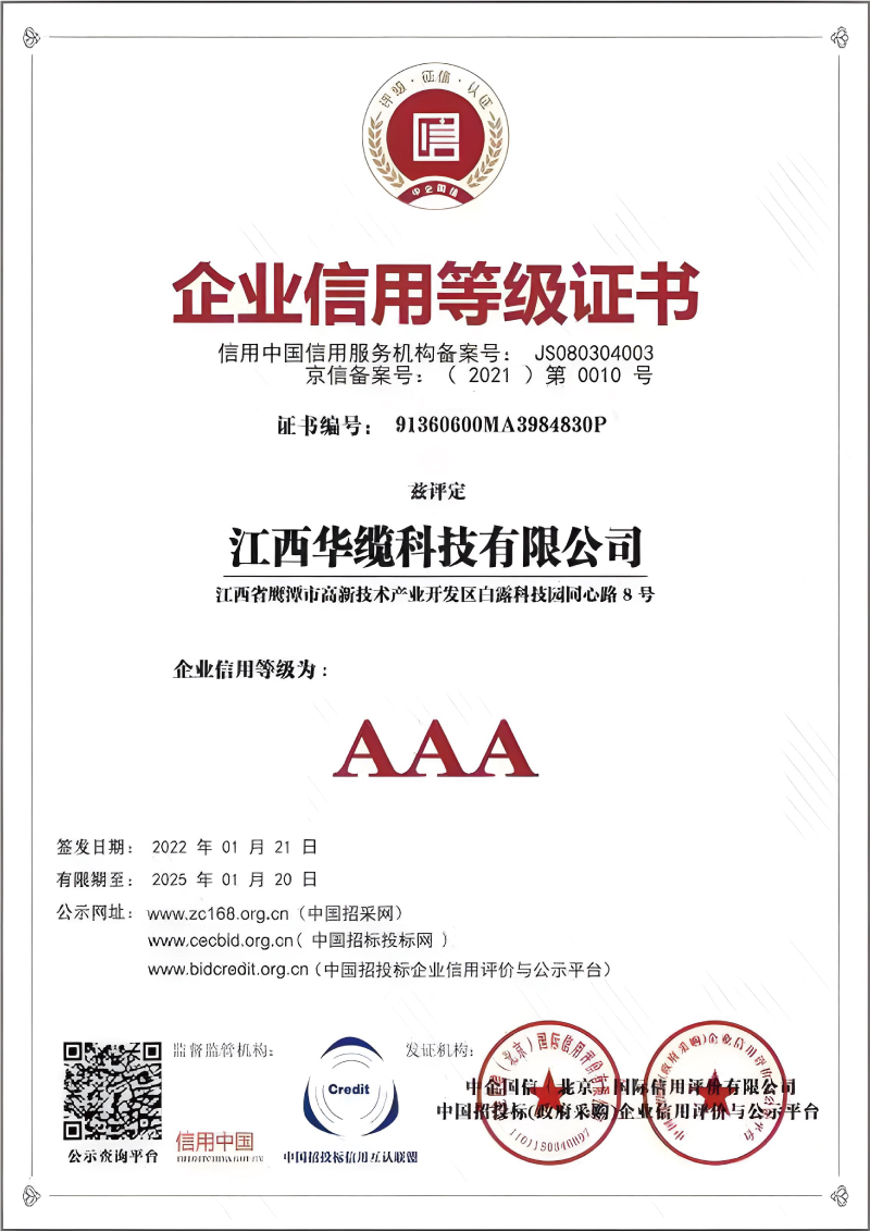 企业信用等级证书